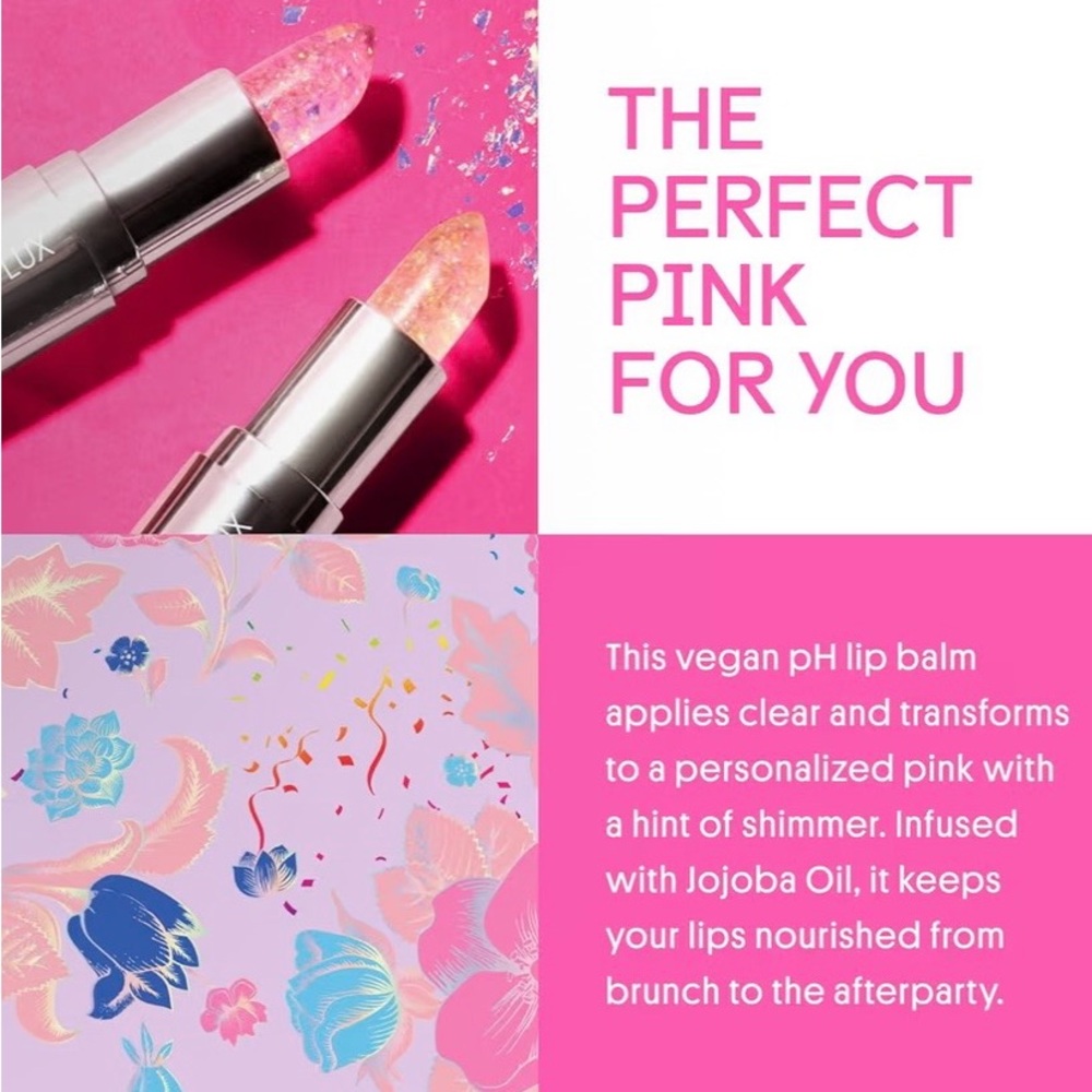 NWT WINKY LUX Confetti Limited Edition Color Changing pH Balanced Lip Balm - Picture 6 of 9